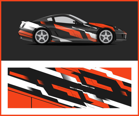 car decal wrap design vector sport car decal wrap design vectorのイラスト素材