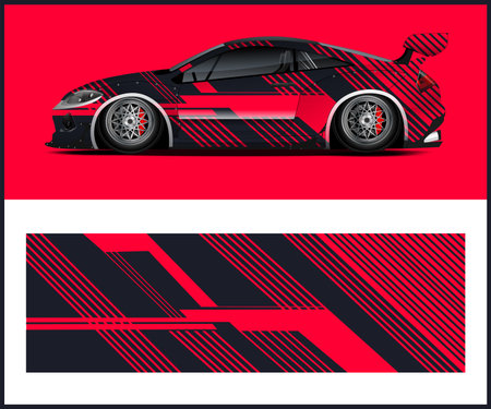 car decal wrap design vector sport car decal wrap design vectorのイラスト素材