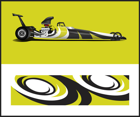 racing car design vector template with copy space for your own textのイラスト素材
