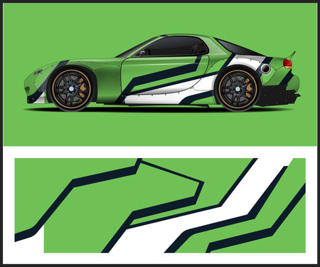 car wrap decal design vector sport car decal wrap design vectorのイラスト素材