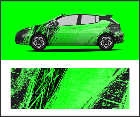 Car wrap decal design. Graphic abstract background for vehicle wrap design.の写真素材