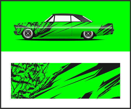 car decal wrap design vector sport car decal wrap design vectorのイラスト素材
