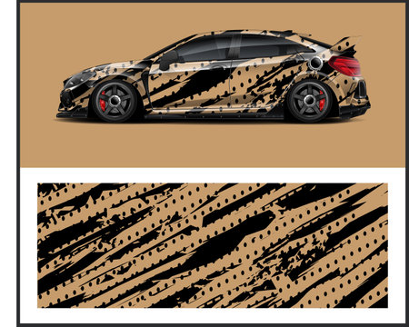 car decal wrap design vector sport car decal wrap design vectorのイラスト素材