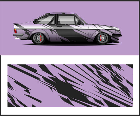 car decal wrap design vector sport car decal wrap design vectorのイラスト素材