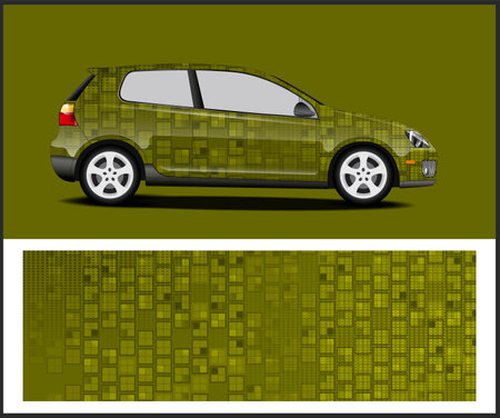 Car wrap template vector design. Car decal and cover design.のイラスト素材
