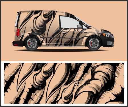 car wrap decal design vector sport car decal wrap design vectorのイラスト素材