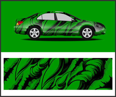 car decal wrap design vector sport car decal wrap design vectorのイラスト素材