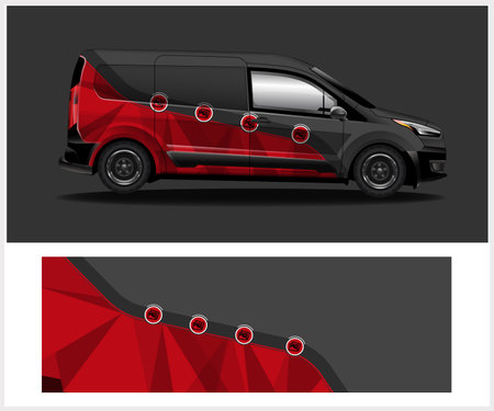 Car decal wrap design vector template design for vehicle vinyl stickers and liveryのイラスト素材