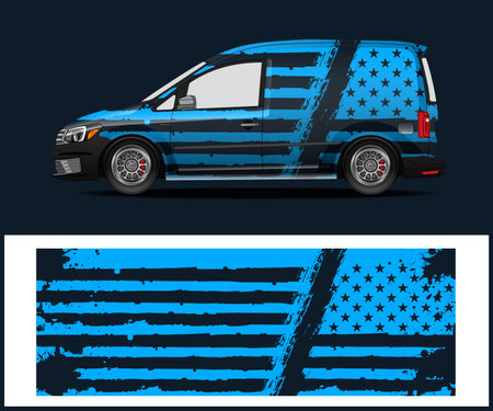 car decal wrap design vector sport car decal wrap design vectorのイラスト素材