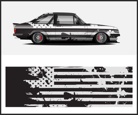 car decal wrap design vector sport car decal wrap design vectorのイラスト素材