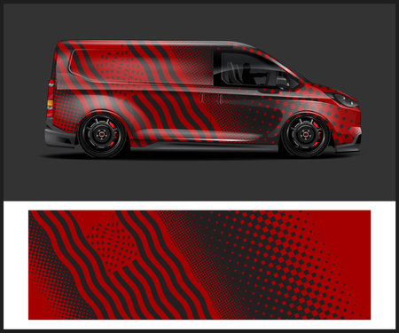 Car decal wrap design vector, Graphic abstract stripe racing background kit designsのイラスト素材