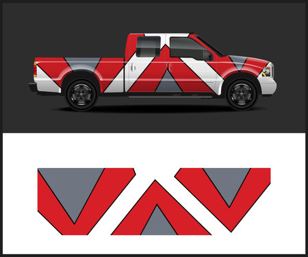 Truck decal wrap design vector. Graphic abstract stripe designs for vehicle vinyl stickers.のイラスト素材