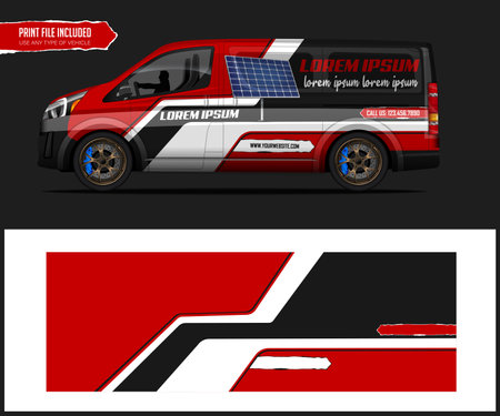 car decal wrap design vector sport car decal wrap design vectorのイラスト素材