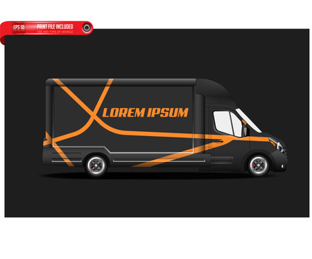 Delivery Van Concept Design. Vector Illustration. eps 10.のイラスト素材
