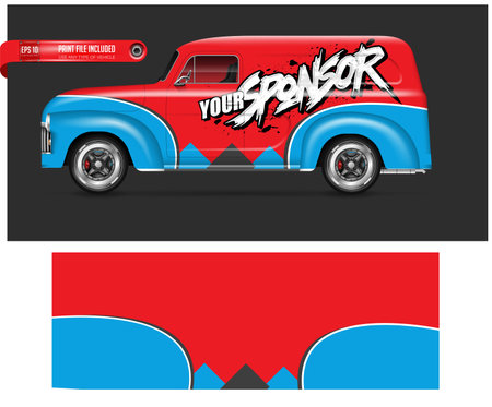 car decal wrap design vector sport car decal wrap design vectorのイラスト素材