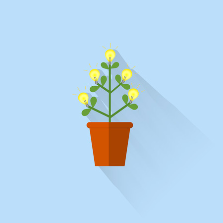 light bulb tree. Bright New Ideas Concept.のイラスト素材