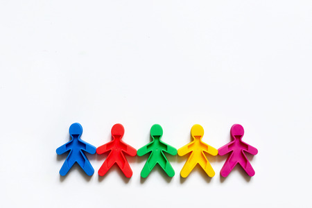 Friendship of peoples is a symbol of colored men on a white background.の写真素材