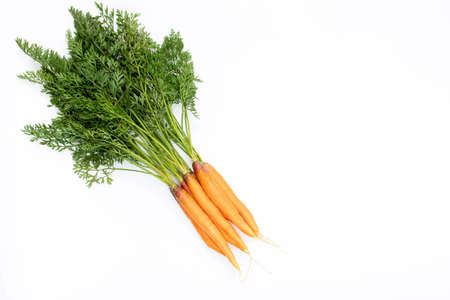 Farm organic vegetables and fruits on a white background are arranged by color. Top view.