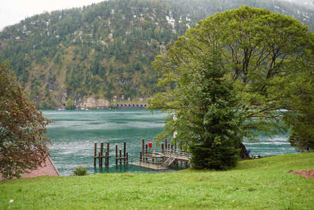 View of the Achensee in Tyrol in bad weather