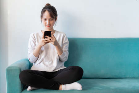 portrait of beautiful asian woman, early morning,の写真素材