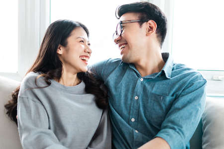 asian couple pictures at homeの写真素材