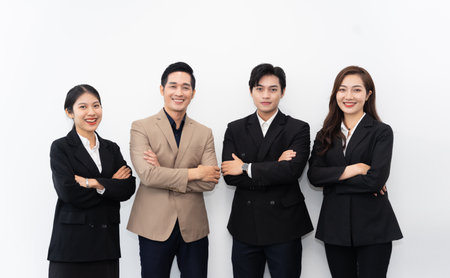 group image of asian business people on white backgroundの写真素材