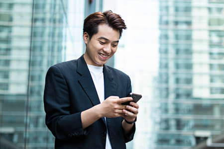 portrait of young asian businessman manの写真素材