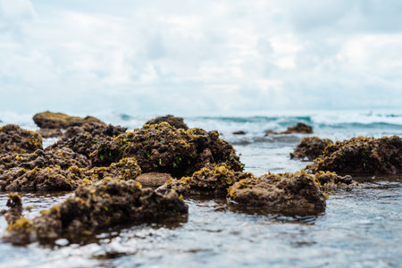 close-up image of ocean wavesの写真素材