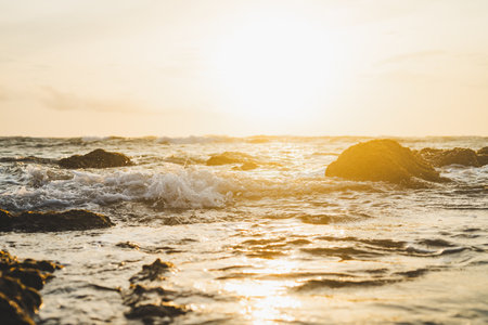 Pictures of sunset on the sea at the beautiful island