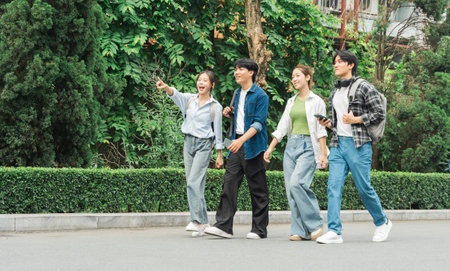 Portrait image of a group of students at universityの写真素材