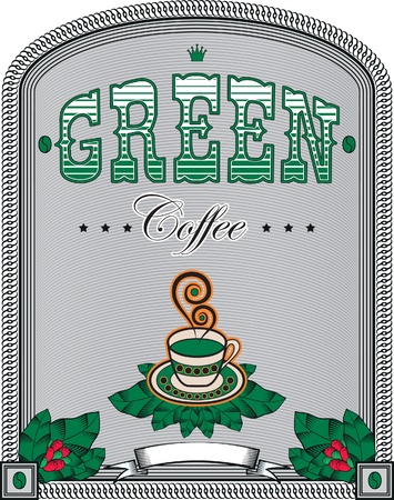  label for green coffeeのイラスト素材