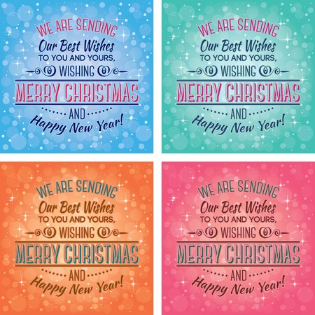 vector template for greetings Happy New Year and Merry Christmasのイラスト素材