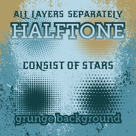 set of halftone on the grunge vector backgroundのイラスト素材