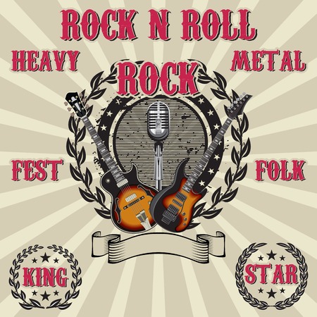 vector label in rock music with inscriptionsのイラスト素材
