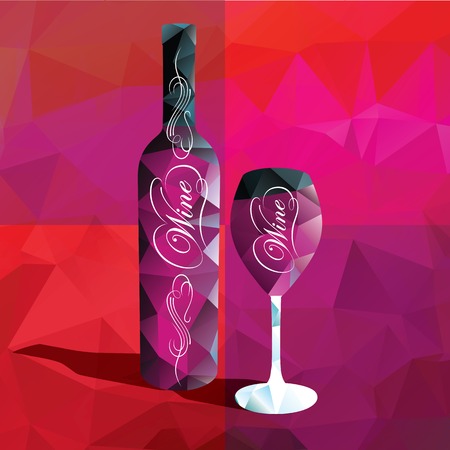 vector background with bottles and glasses for wine shopのイラスト素材