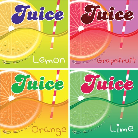set of vector labels for packaging juiceのイラスト素材