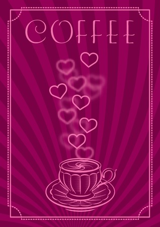 vector label for coffee on background with sackingのイラスト素材