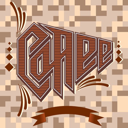 vector label with calligraphic inscription coffeeのイラスト素材