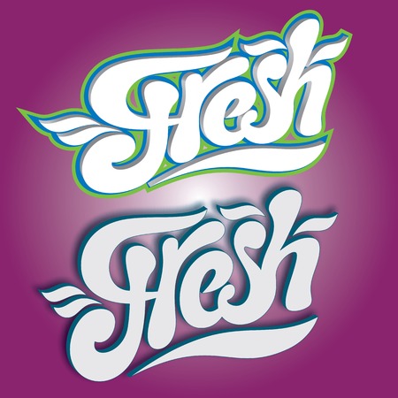 vector set of calligraphic inscriptions for freshのイラスト素材