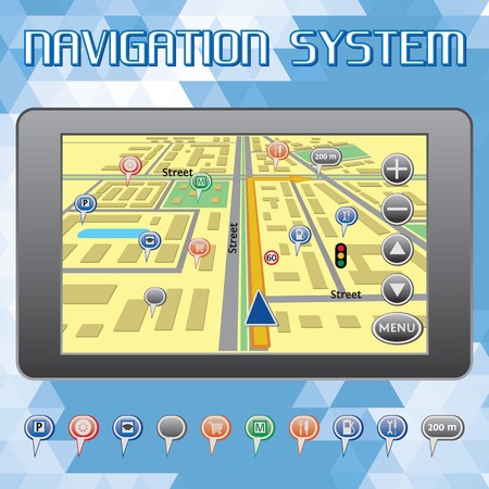 vector navigation system for cars and Internetのイラスト素材