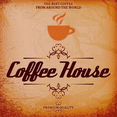 vector background with texture for coffee houseのイラスト素材