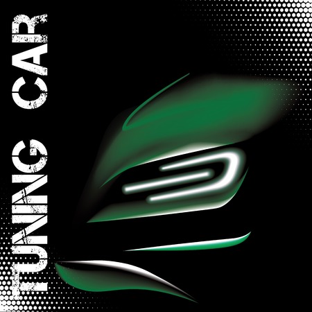 Abstract vector illustration with green tuning sports carのイラスト素材