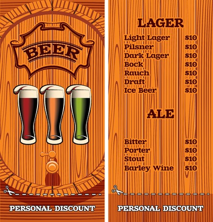 template for the cover of the beer menuのイラスト素材