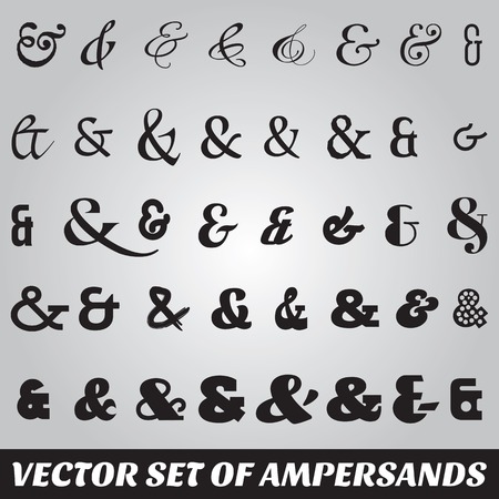 vector set of ampersands from different fontsのイラスト素材