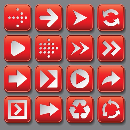 set of stylized vector buttons with different arrowsのイラスト素材