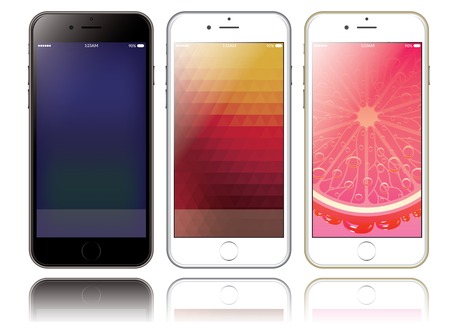 vector mockup of two smartphones for presentations and web designのイラスト素材