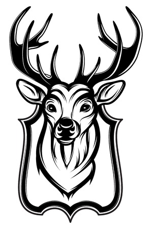 vector illustration of a stag's head as a trophyのイラスト素材