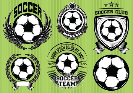 Set of Soccer Football Badge and Logo Design Templatesのイラスト素材