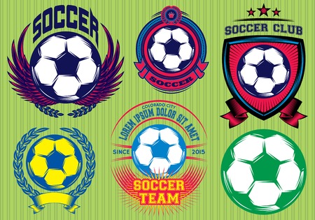 Set of Soccer Football Badge and Design Templatesのイラスト素材