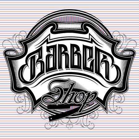 stylish vector sign for a barber shopのイラスト素材